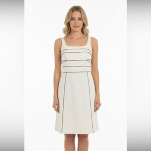Sandra Darren Cream & Black Dress, Size 12